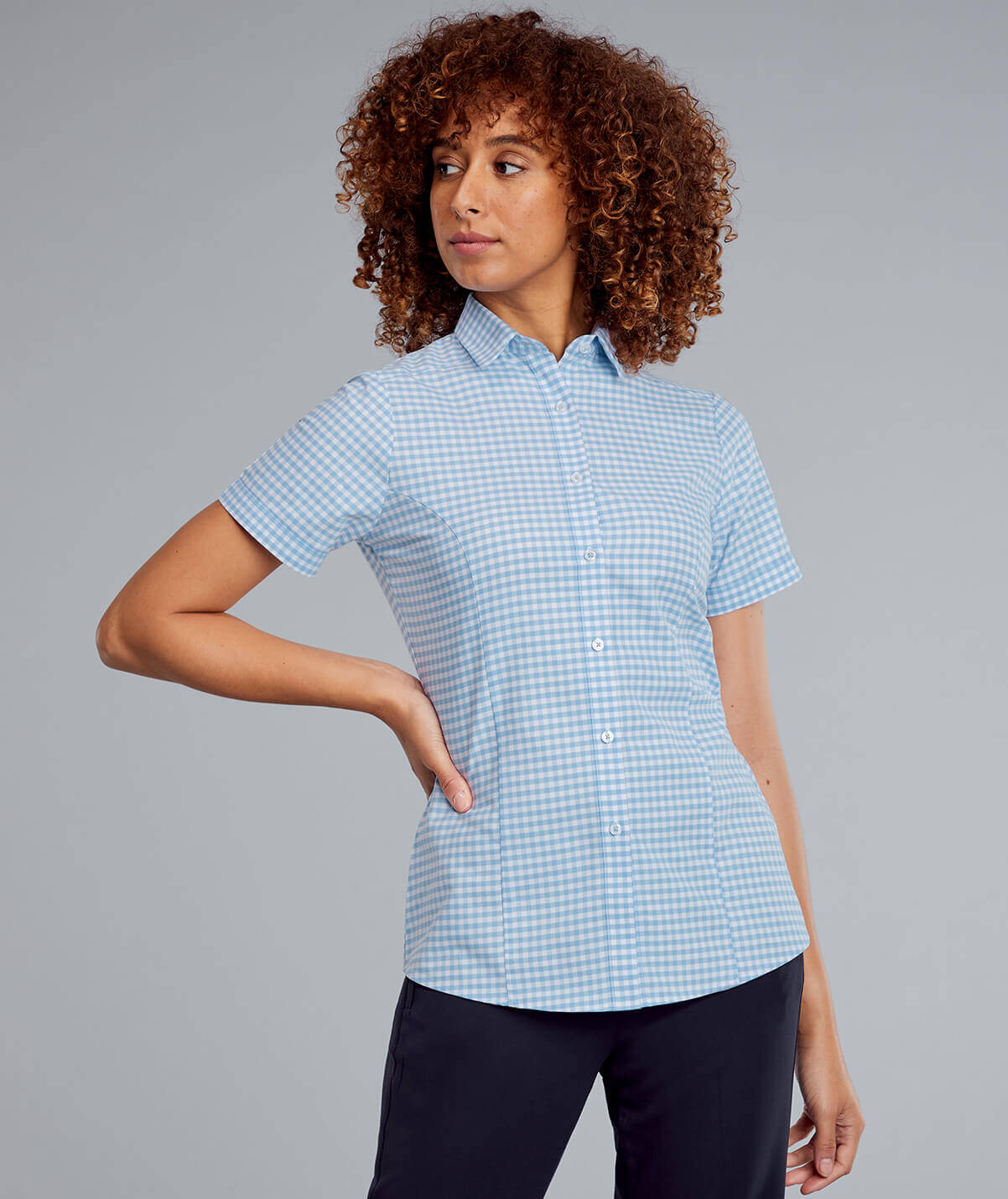 Disley Elsa Checked Oxford Blouse